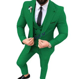 Men's Olive Green Three-Piece Suit — view 8