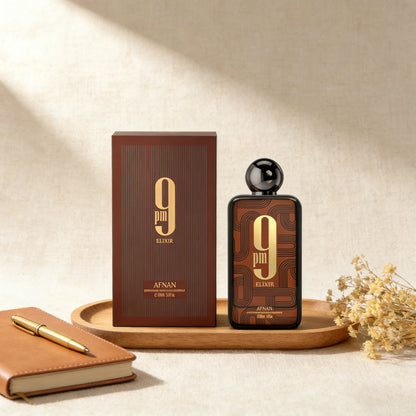 Afnan 9 PM Elixir Unisex Extrait de Parfum, 3.4 Fl. Oz, Lightweight and dura.bl.e