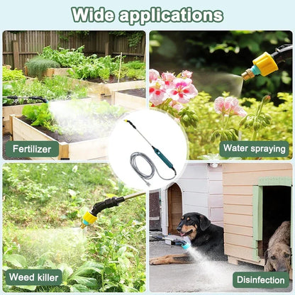 2400mAh High Pressure Electric Garden Sprayer Portable Plant Watering Tool With 3 Mist Nozzles For Lawn Crop Irrigation