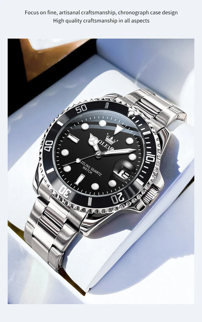 OLEVS Watches 5885 Mens Watch Original High Quality Quartz Watch Waterproof Luminous Calendar  Watches For Men Box Gifts Reloj