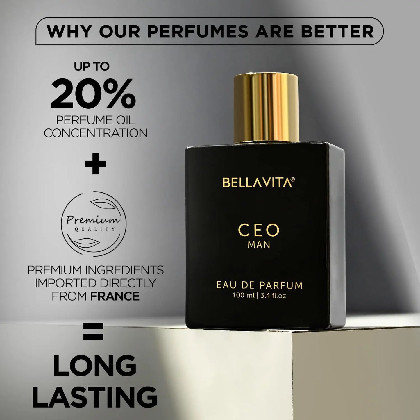 BellaVita Luxury CEO Man 100ml EDP Unisex Perfume Long Lasting Honey Oud Woody Spicy Bold Intense Signature Scent Buy Now!