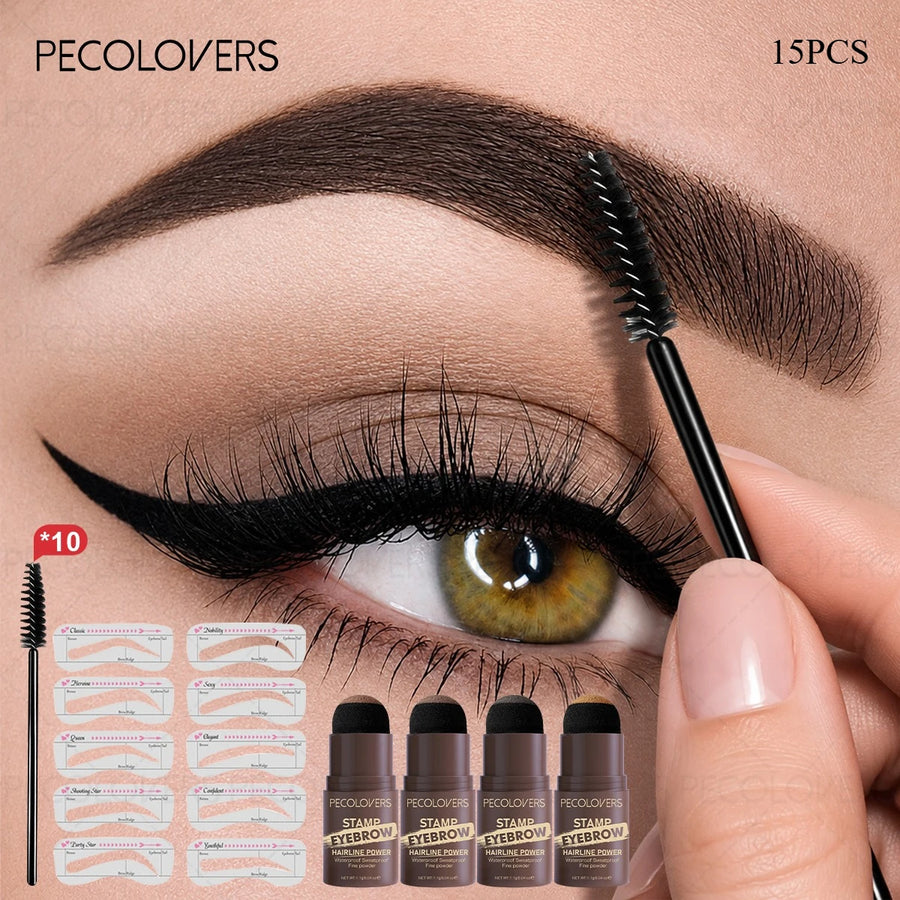 Brow Powder & Stencil Set — 15 Pieces — product image