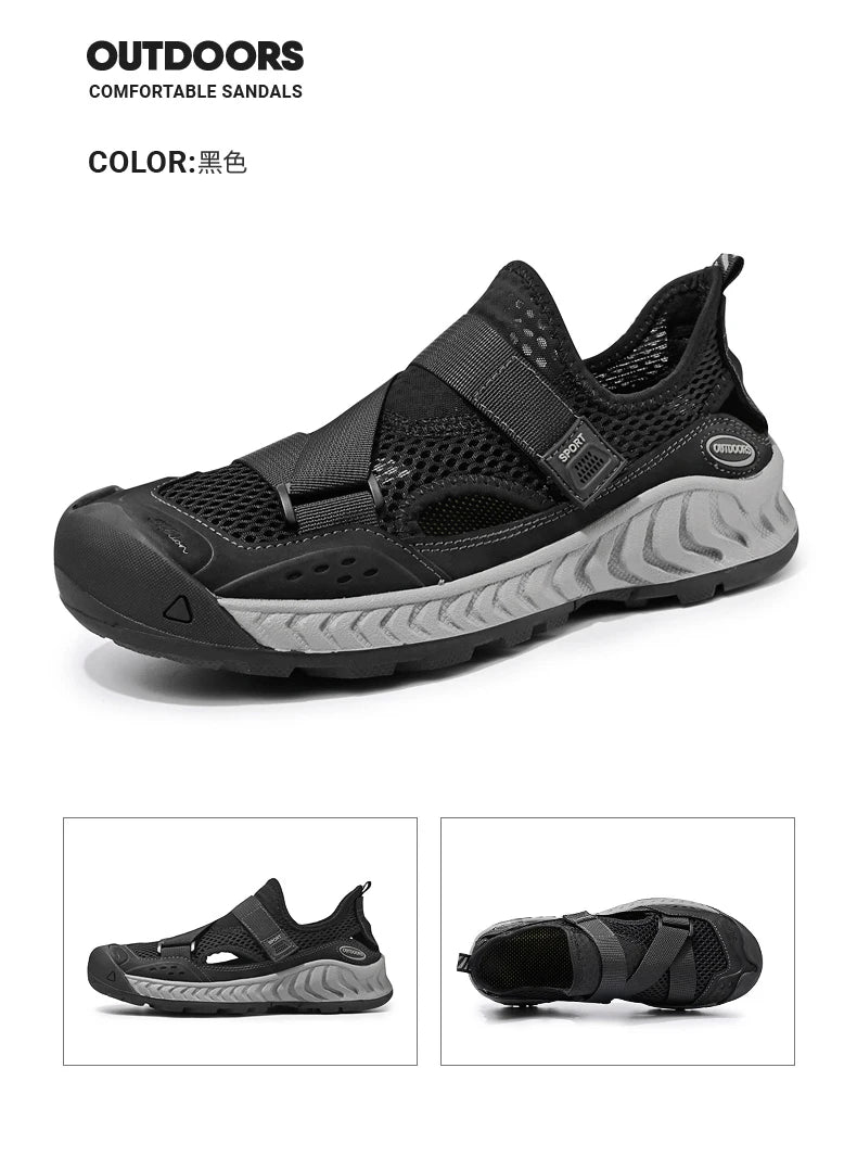 Summer Men Sandals Genuine Leather Mens Casual Shoes Outdoor Men Leather Sandals for Men Beach Shoes Roman mens Shoes