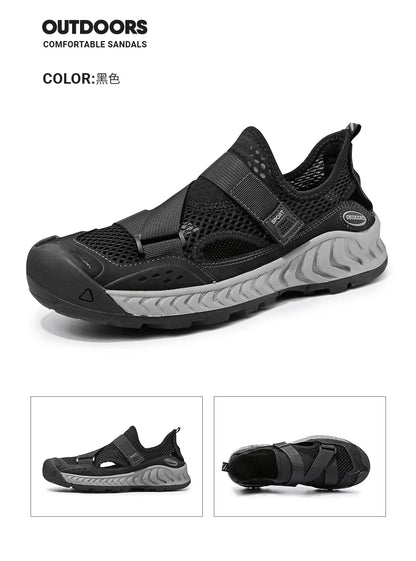 Summer Men Sandals Genuine Leather Mens Casual Shoes Outdoor Men Leather Sandals for Men Beach Shoes Roman mens Shoes