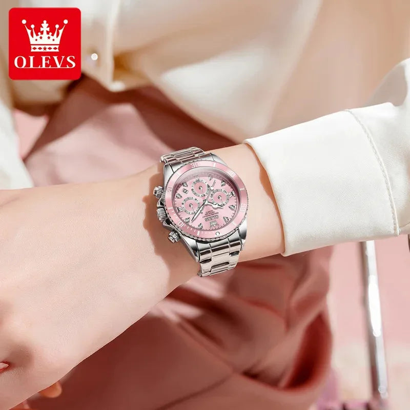 OLEVS 5632 Women's Elegant Luxury Quartz Watch Zircon Scale Waterproof Luminous Hands Date Function And Automatic Date Feature