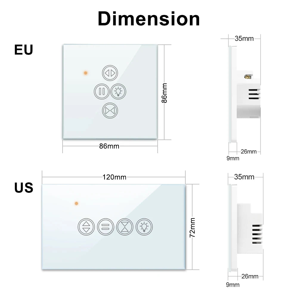 LoraTap Tuya Smart Life WiFi Roller Shutter Curtain Light Switch for Electric Motorized Blinds Work for Alexa Google Home Voice