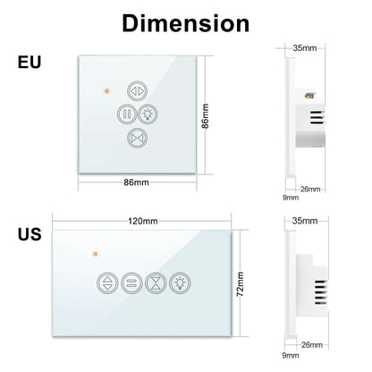 LoraTap Tuya Smart Life WiFi Roller Shutter Curtain Light Switch for Electric Motorized Blinds Work for Alexa Google Home Voice