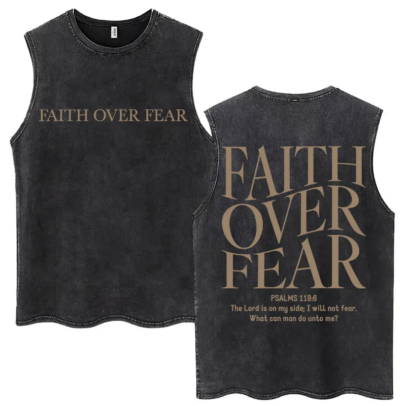 Washed Jesus Is King Christian Harajuku Vintage Tank Tops Men Women Gothic Sleeveless T-shirt Loose Summer Cotton Casual T Shirt