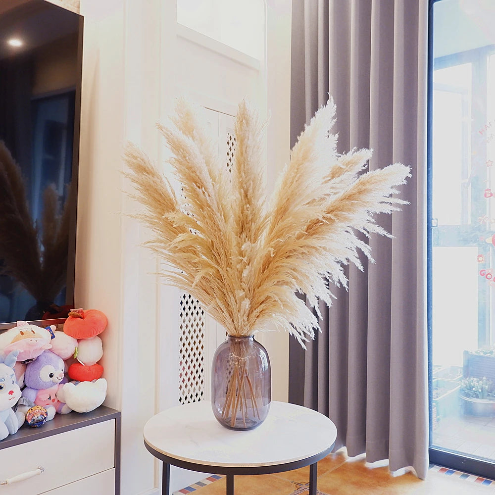 16Pcs 98cm Dried Pampas Grass Decor Tall, Large Pompas Grass, Boho Neutral Home Decor Bouquet, Fluffy Pampass Grass