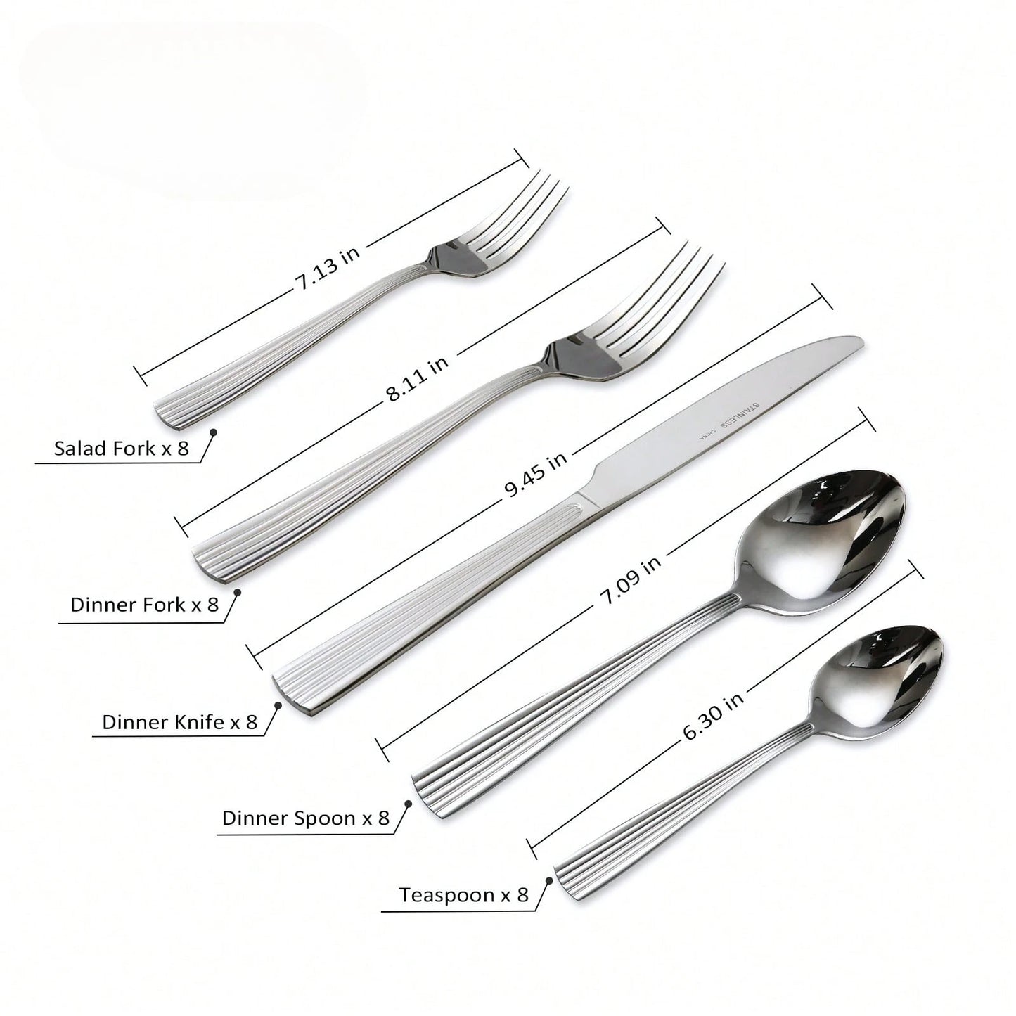 HANSMART 40pcs Premium Stainless Steel Silverware, Essential Dining Collection For Family Dinners & Holiday Celebrations