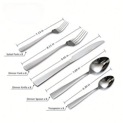 HANSMART 40pcs Premium Stainless Steel Silverware, Essential Dining Collection For Family Dinners & Holiday Celebrations