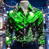 Men's Christmas Tree & Snowflake Shirt — view 14