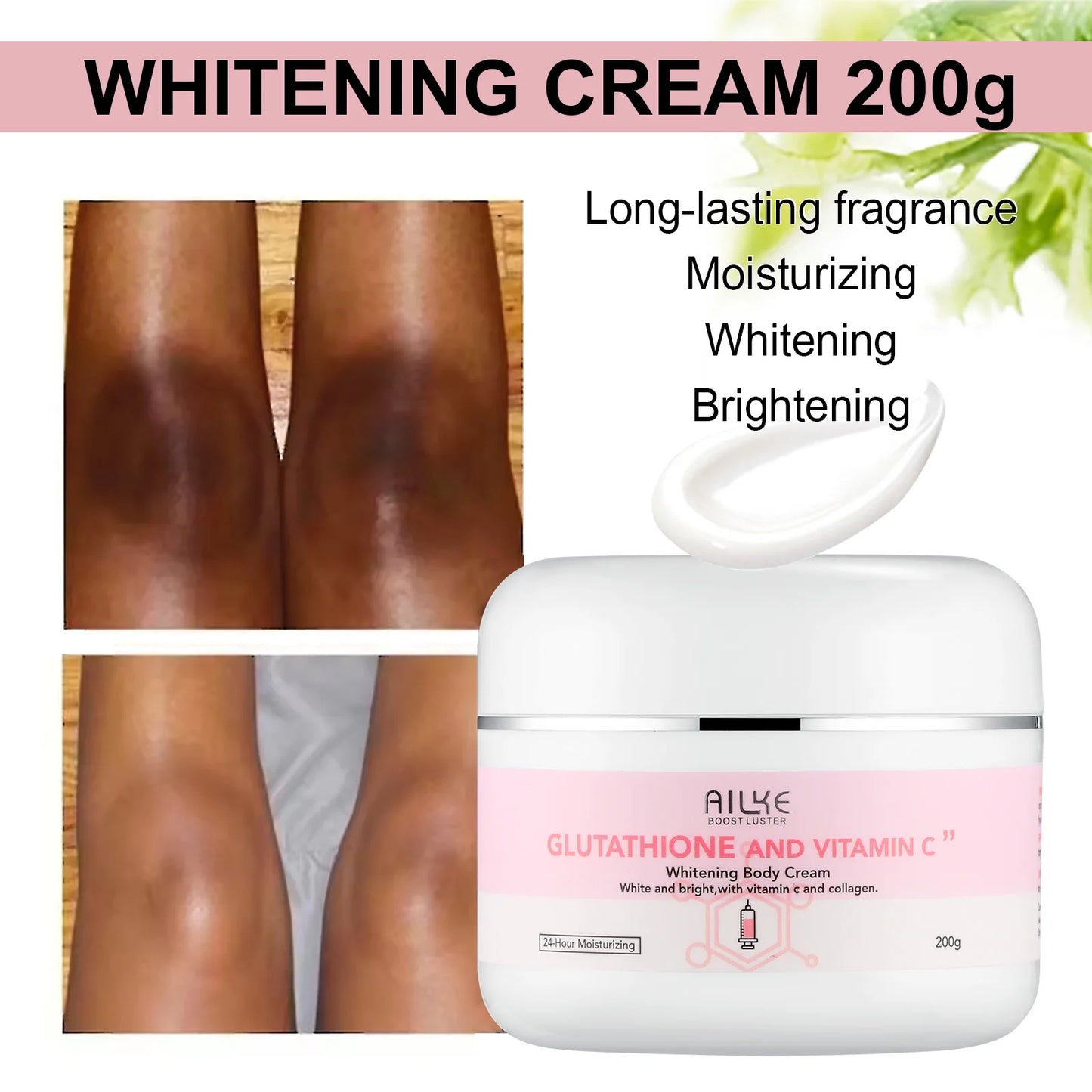 AILKE Whitening Skin Care Set, With Glutathion Vitamin C, Brighter Smoother Skin, Reduce Dark Spots, Clean Skin, Moisturizing