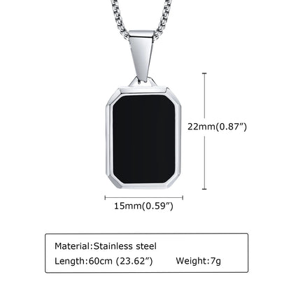 Men's Silver Color Geometric Pendant Necklace, Non Fading Stainless Steel Compass Necklace with Chain, Stylish Jewelry Gifts