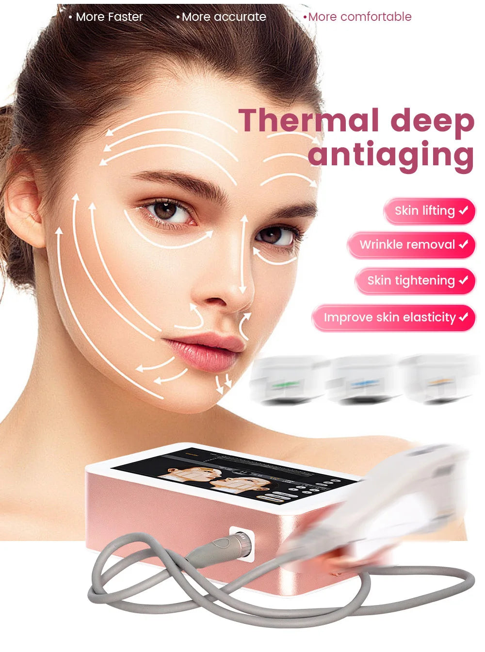 Portable 7D lifting and firming professional beauty instrument with ultrasonic focusing technology for efficient maintenance