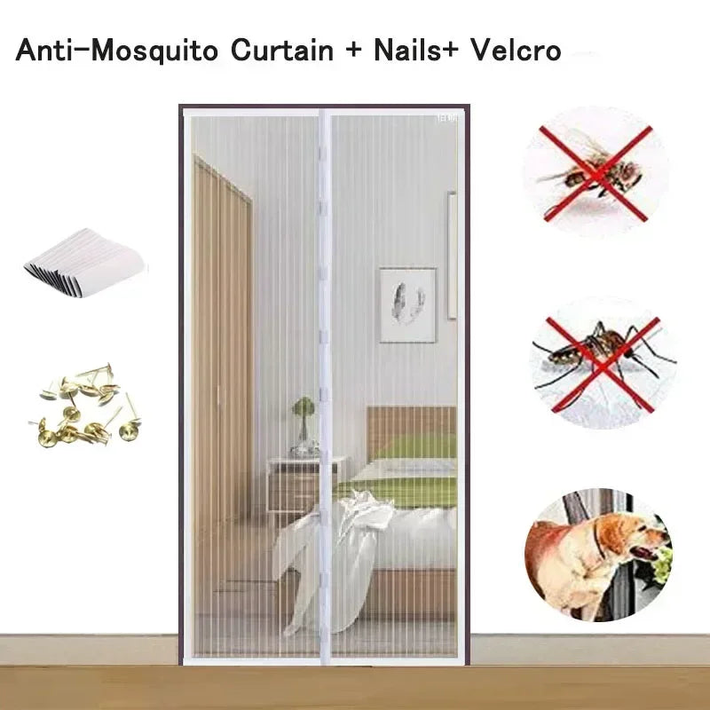 Mosquito-resistant Door Curtain Without Punching for Living Room Bedroom Dining Hands-free Mesh Partition To Prevent Insects