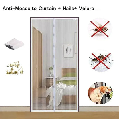 Mosquito-resistant Door Curtain Without Punching for Living Room Bedroom Dining Hands-free Mesh Partition To Prevent Insects