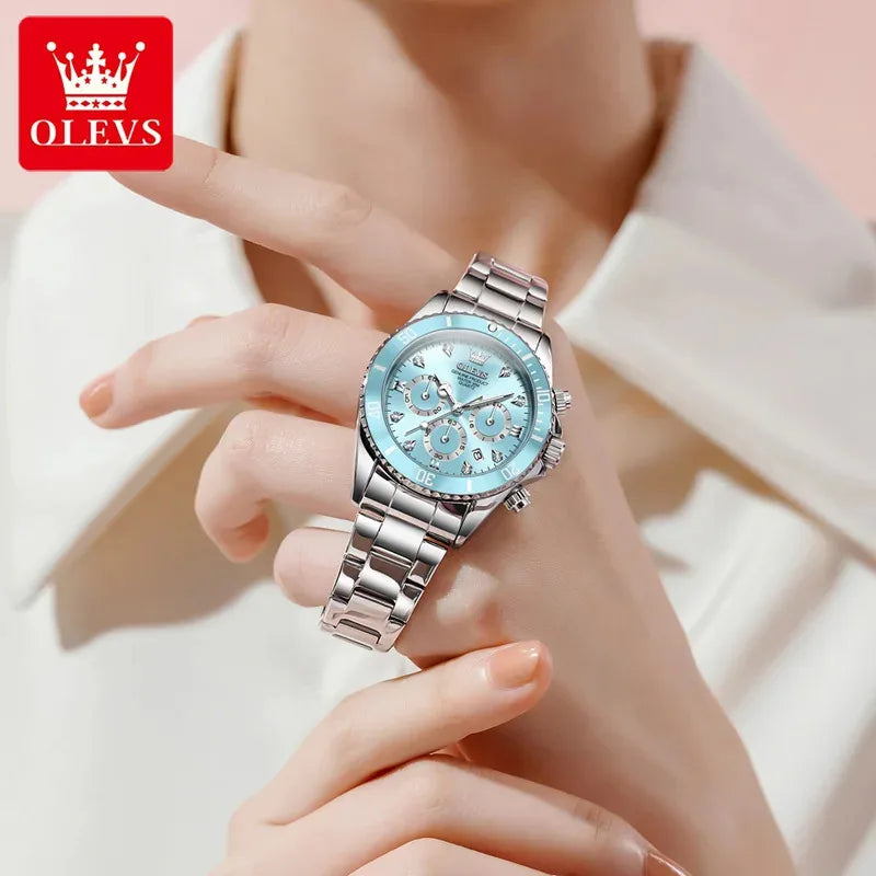 OLEVS 5632 Women's Elegant Luxury Quartz Watch Zircon Scale Waterproof Luminous Hands Date Function And Automatic Date Feature