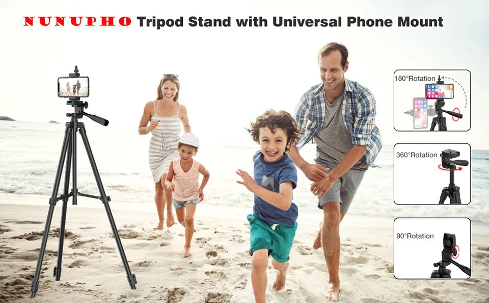 Mobile Tripod for Phone Lightweight Camera Tripod Stand with Bluetooth Selfie Remote Phone Holder for Youtube Video Photography