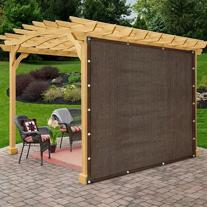 1pc 2*3/3*4m UV Protection Brown PE Shade Cloth - Durable Outdoor Sun Netting with Grommets for Travel, Picnics & Poolside