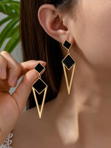Diamond-Shaped Enamel Earrings — product image