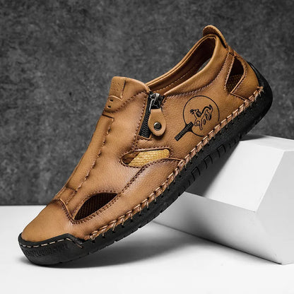 New Summer Breathable Men Sandals Fashion Roman Sandals Handmade Leather Men Casual Shoes Platform Outdoor Men's Beach Sandals