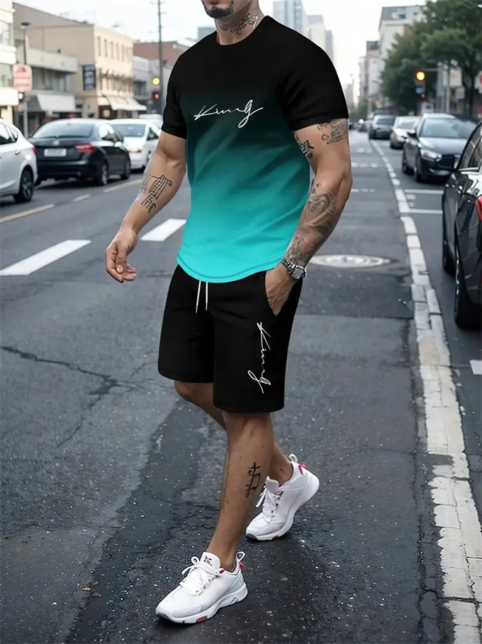 Men's Printed T-Shirt & Shorts Set — product image