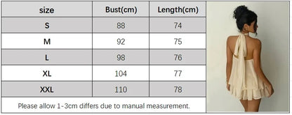 2026 Women's Elegant Halter Neck Sleeveless Ruffled Layered Chiffon Mini Dress Casual Summer Party Dress for Beach Vacation Y2K