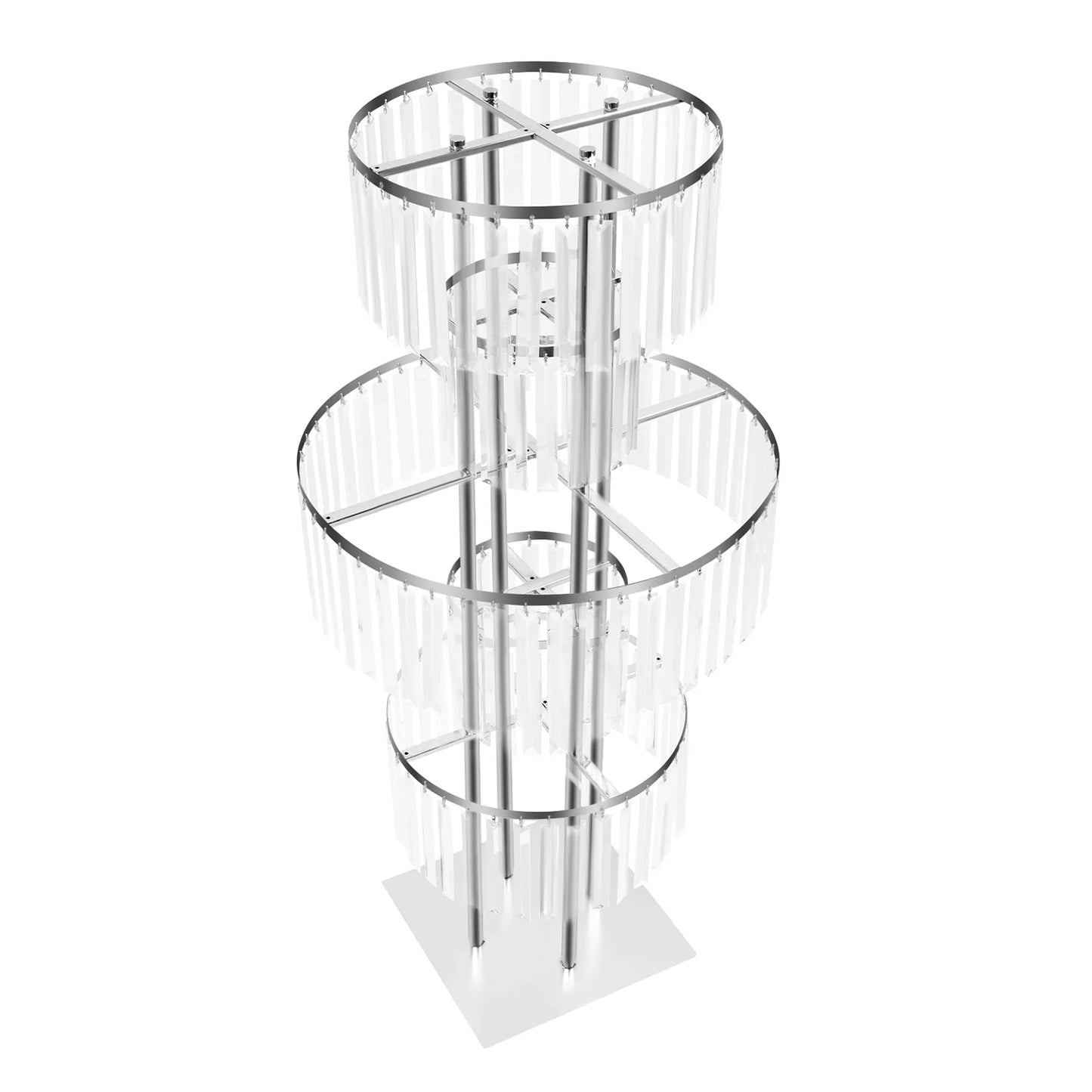5 Tiers Wedding Centerpieces Flower Stand, 110cm Acrylic Crystal Flower Vase Rack Floor Table Decor Display Holder, Gold/Silver