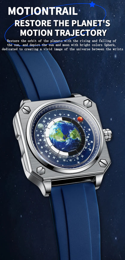 BINBOND Earth&Star Cool Quartz Wristwatches for Men Luminous Waterproof Precise Sports Men's Watch Durable Casual Reloj