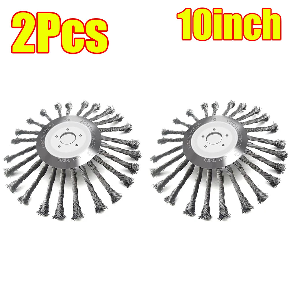 10/6/4inch Wire Brush Trimmer Weed Cutter Head Grass Moss Steel Wire Grass Trimmer Head For Garden Lawnmover Cutter Tools