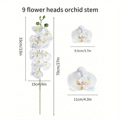 6pcs Lifelike Artificial Orchids - 9 Blooms Each, Silk Butterfly Orchid Stems for Elegant Home & Wedding Decor Perfect Gift