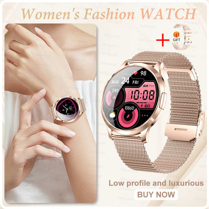 2026New Ultra-thin Women Smart Watch HD AMOLED Full Touch Screen Bluetooth Call Blood Pressure IP68 Waterproof NFC 7.3mm bracele