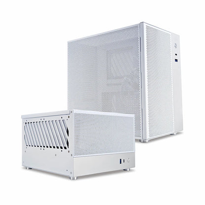 METALFISH T20 Mini ITX White Case 9L Compact PC Chassis Support Flex PSU/240mm GPU/100mm Cooler/180 Liquid Cooler