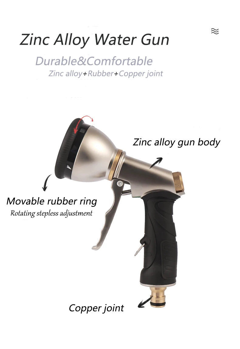 High Pressure Garden Water Hose Expandable Magic Flexible 2.5-30 Meters Sesame Granules Pipe Garden Farm Irrigation Car Wash Gun