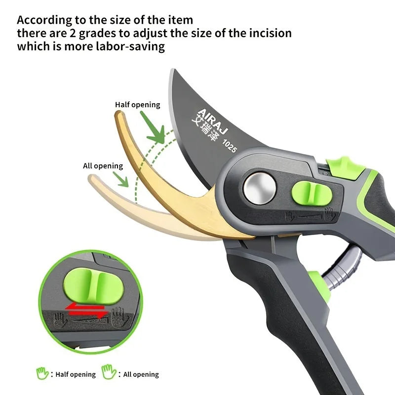 AIRAJ Industrial Grade Pruning Shears Are Labor-Saving Gardening Tools With Sharp, Durable, And Non Slip Scissors