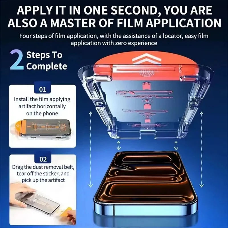 5Pcs Oleophobic Coating Dust Free Easy Installation Screen Protector For iPhone 16 15 14 11 12 13 17 Pro Max XR X XS 15 16 Plus