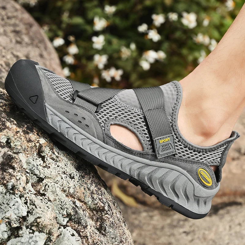 Summer Men Sandals Genuine Leather Mens Casual Shoes Outdoor Men Leather Sandals for Men Beach Shoes Roman mens Shoes