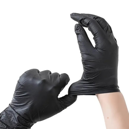100 PCS Practical Kitchen Gift for Valentine's, Black Nitrile Gloves. 25x13cm, Durable, Multipurpose, Thoughtful
