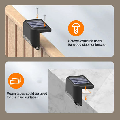 4/12 Pack Deck Lights Solar Powered, Solar Step Lights Outdoor Waterproof Led, Step Lights Solar Powered Used For Deck Stairs