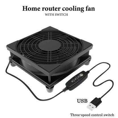 Home Router Cooling Fan For Ipad USB-Powered Silent Computer Fan 3-Speed Adjustable Silent  Fan Cooling with Controller