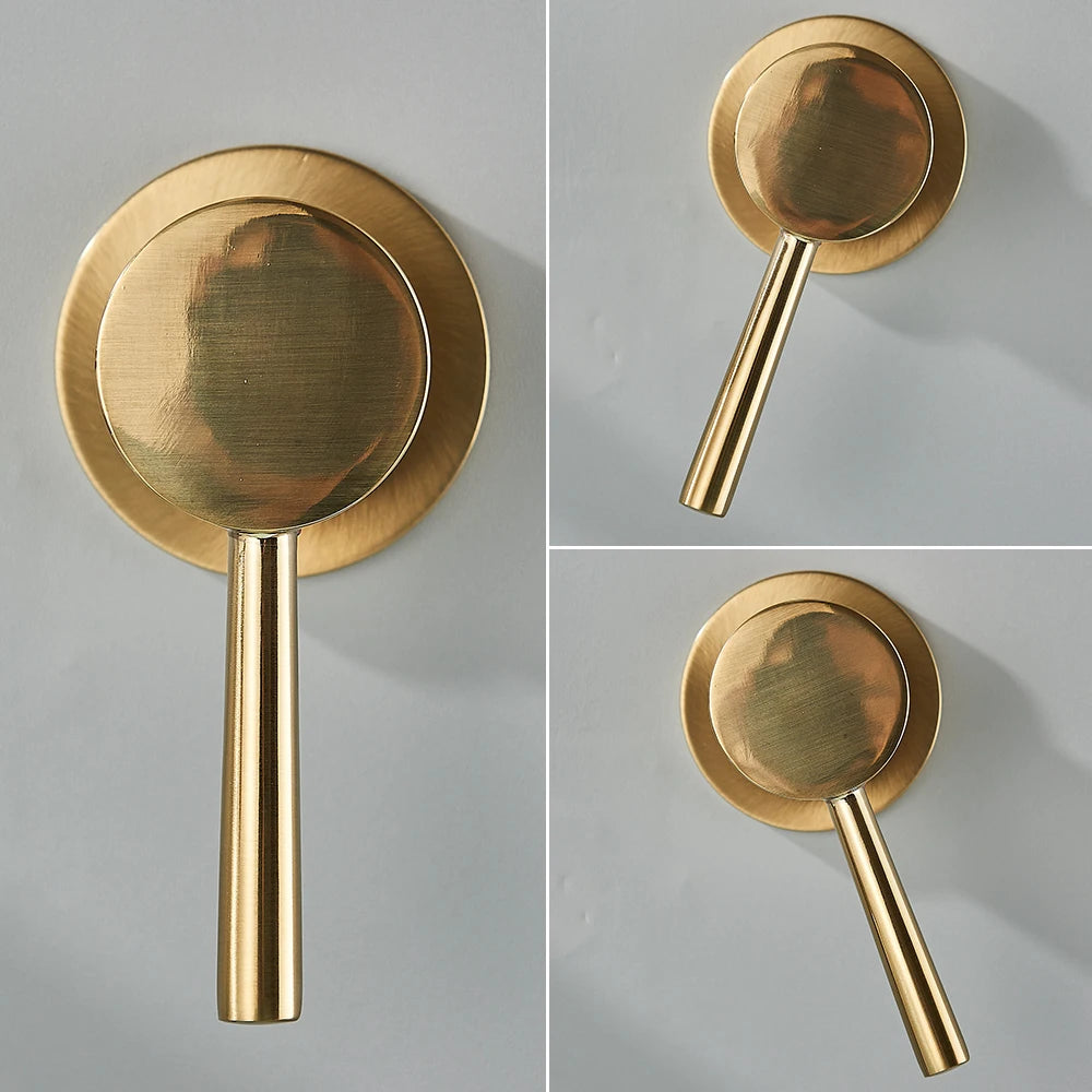 Brushed Gold Handheld Shower Bathroom Shower Faucet Hot & Cold Water Tap Brass Shower Holder 1.5M Hose Brass Shower Valve
