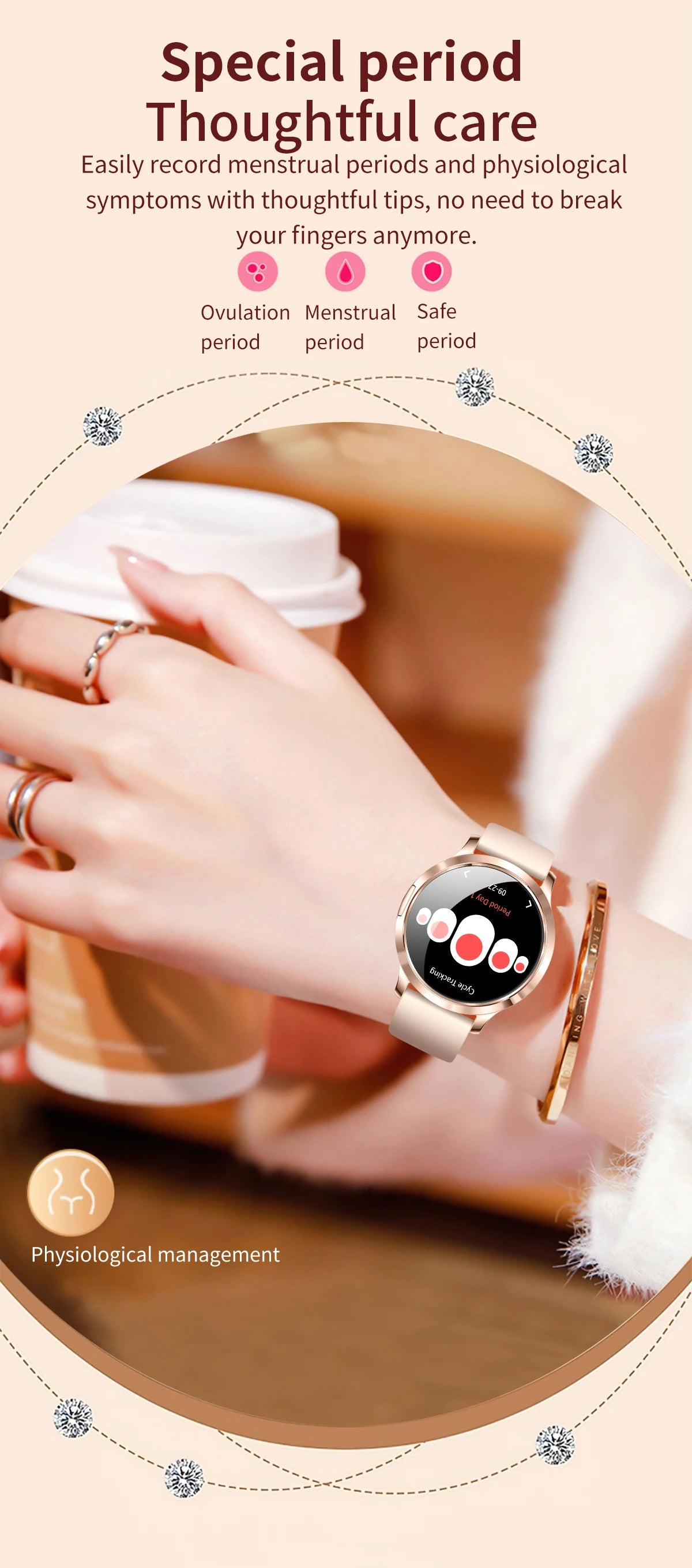 2026New Ultra-thin Women Smart Watch HD AMOLED Full Touch Screen Bluetooth Call Blood Pressure IP68 Waterproof NFC 7.3mm bracele