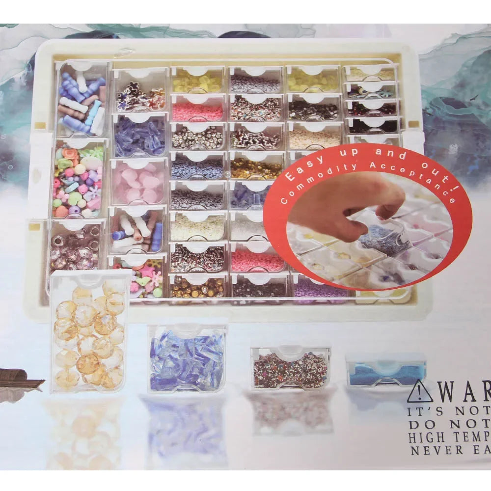 42/50/78 Grids Box Elizabeth Ward Bead Storage Portable Container Transparent Diamond Painting Plastic Storage Box