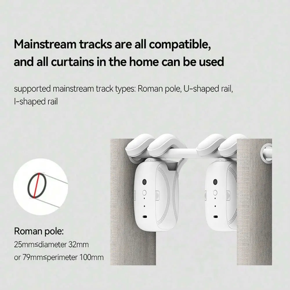 Tuya Smart Zigbee Curtain Motor with Hooks for Rome Track Smart Curtain Pusher Robot Support Siri Google Home AlexaVoice Control