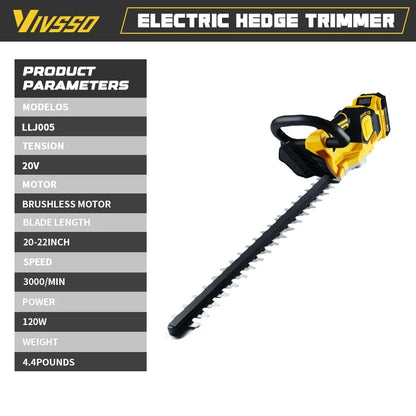 VIVSSO Cordless Electric Hedge Trimmer Lawn Mower Household Shrub Weeding Pruning Mower Garden Tools For Dewalt 20v Battery Pins