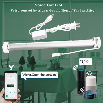 Tuya Wifi Roller Shutter Blinds Motor Automatic Blind Curtain For 38mm Tube Smart Life App Alice Alexa Google Home Voice Control