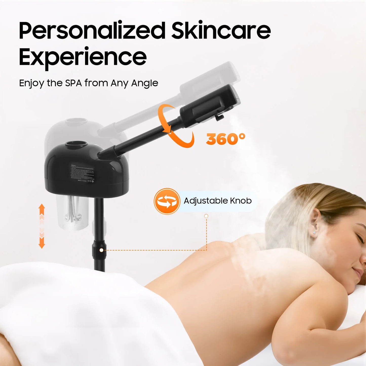 Face Machine Facial Steamer, Black Skin Moisturizing Mist Sprayer, Impact Resistant PP Material for Salon, Hospital, Home, 110V