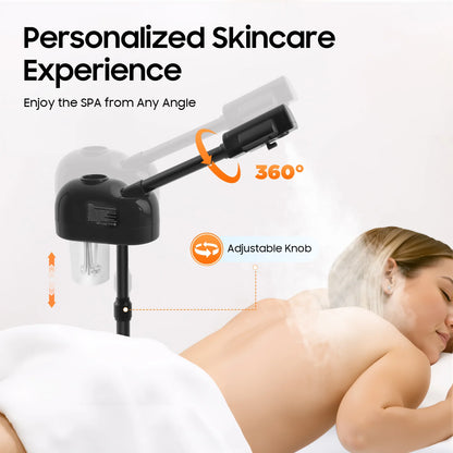 Face Machine Facial Steamer, Black Skin Moisturizing Mist Sprayer, Impact Resistant PP Material for Salon, Hospital, Home, 110V