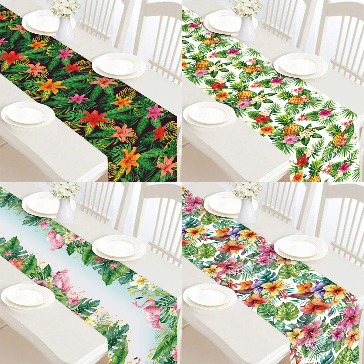 Hawaiian Garland Table Runner Hawaii Luau Tropical Party Decor Kids Favors Tableware ALOHA Summer Beach Birthday Party Supplies